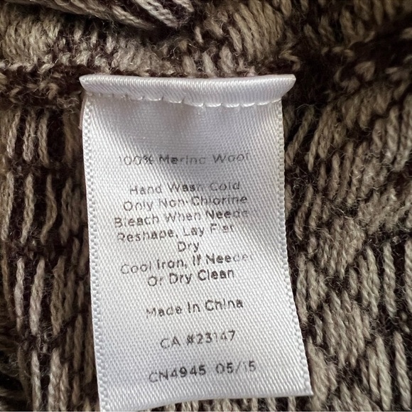 Talbots Size Large Petite LP brown mock turtleneck sweater 100% merino wool EUC - Picture 7 of 9